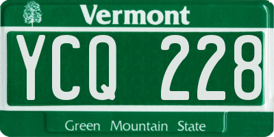 VT license plate YCQ228
