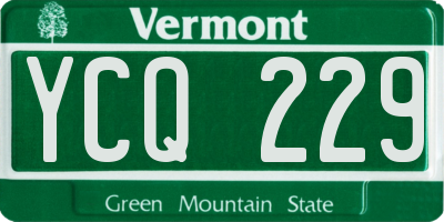 VT license plate YCQ229