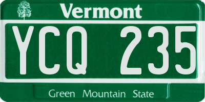 VT license plate YCQ235