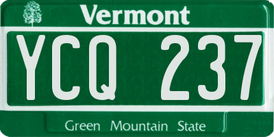 VT license plate YCQ237