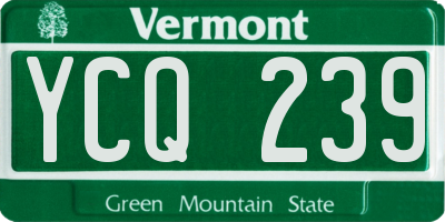 VT license plate YCQ239