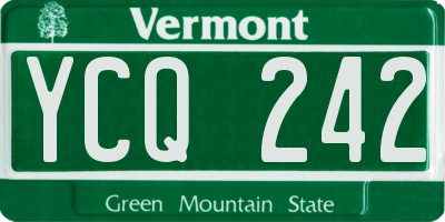 VT license plate YCQ242
