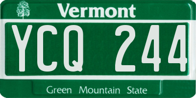VT license plate YCQ244
