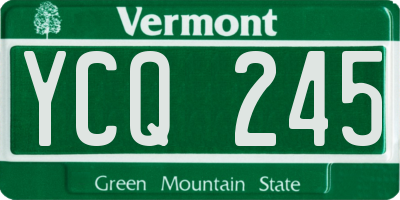VT license plate YCQ245