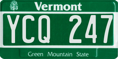 VT license plate YCQ247