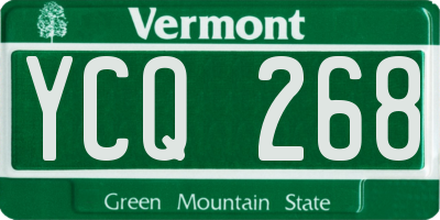 VT license plate YCQ268