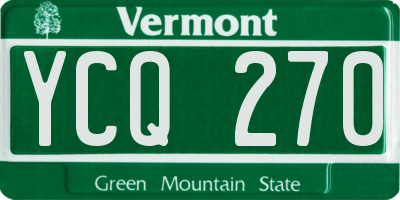 VT license plate YCQ270