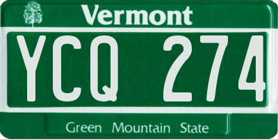 VT license plate YCQ274