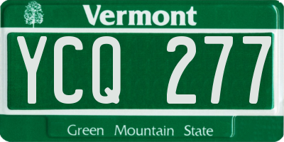 VT license plate YCQ277
