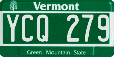 VT license plate YCQ279