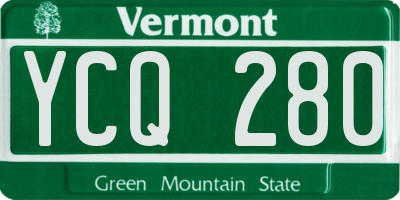 VT license plate YCQ280