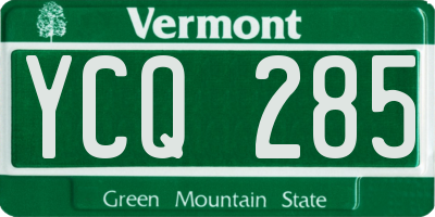 VT license plate YCQ285