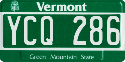 VT license plate YCQ286