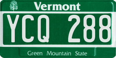 VT license plate YCQ288
