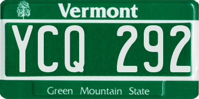 VT license plate YCQ292