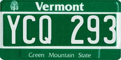 VT license plate YCQ293