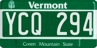 VT license plate YCQ294