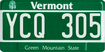 VT license plate YCQ305