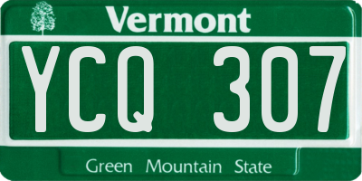VT license plate YCQ307