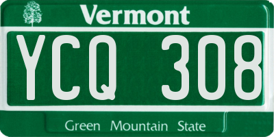 VT license plate YCQ308