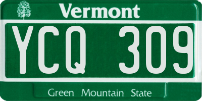 VT license plate YCQ309