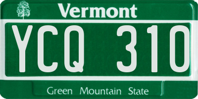 VT license plate YCQ310