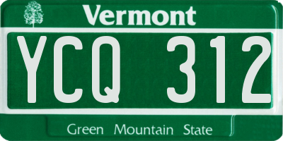 VT license plate YCQ312