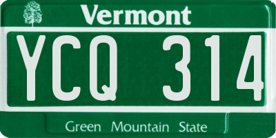 VT license plate YCQ314