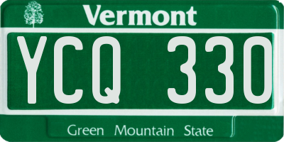 VT license plate YCQ330