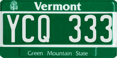 VT license plate YCQ333