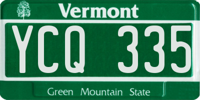 VT license plate YCQ335