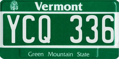 VT license plate YCQ336
