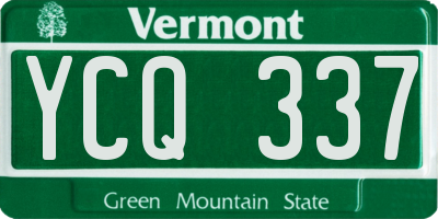 VT license plate YCQ337