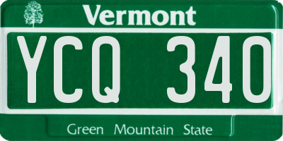 VT license plate YCQ340