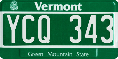 VT license plate YCQ343