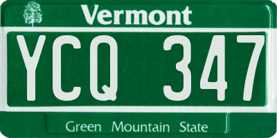 VT license plate YCQ347