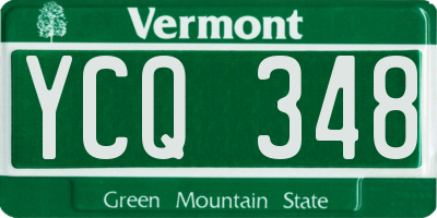 VT license plate YCQ348