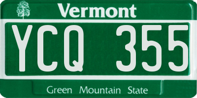 VT license plate YCQ355