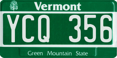 VT license plate YCQ356