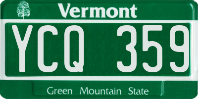 VT license plate YCQ359