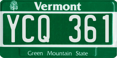 VT license plate YCQ361