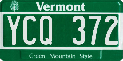 VT license plate YCQ372