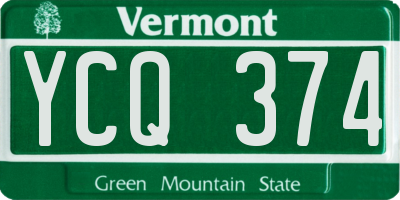 VT license plate YCQ374