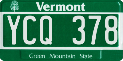 VT license plate YCQ378
