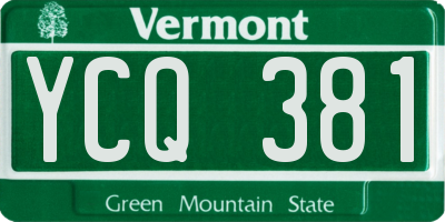 VT license plate YCQ381