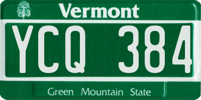 VT license plate YCQ384