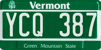 VT license plate YCQ387