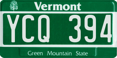 VT license plate YCQ394