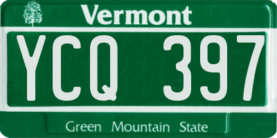 VT license plate YCQ397