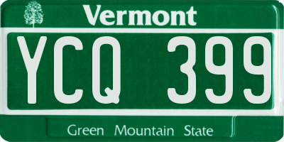 VT license plate YCQ399